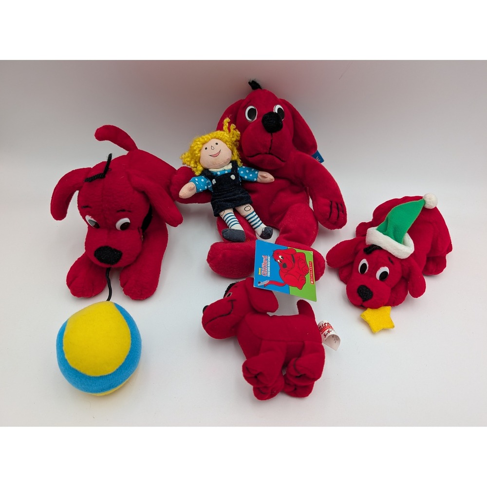Scholastic Clifford The Big Red Dog Plush Lot Red Emily Elizabeth Christmas Ball